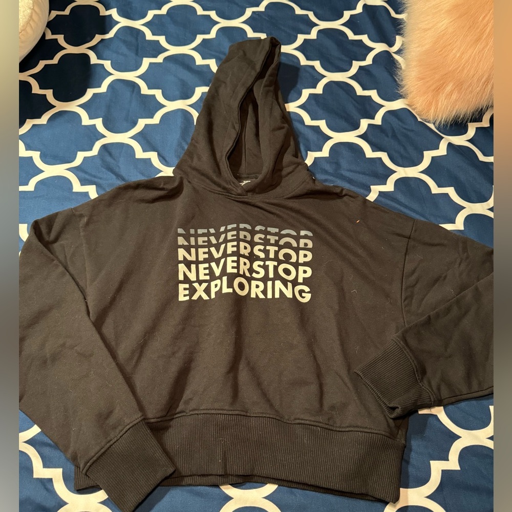 The north face black and gray cropped sweatshirt small